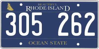 RI license plate 305262
