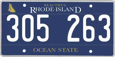 RI license plate 305263