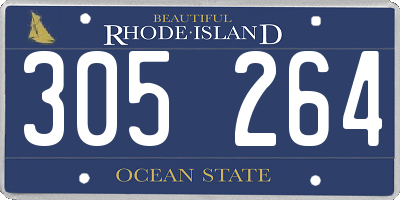 RI license plate 305264