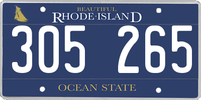 RI license plate 305265