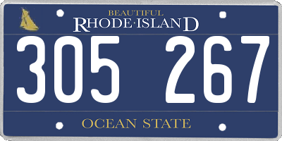 RI license plate 305267