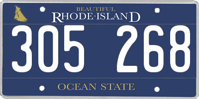 RI license plate 305268