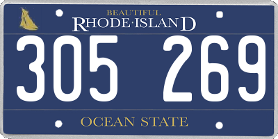 RI license plate 305269