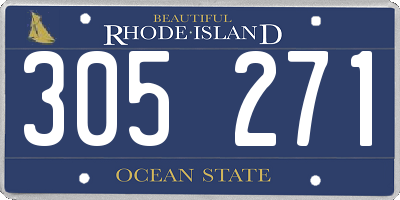 RI license plate 305271