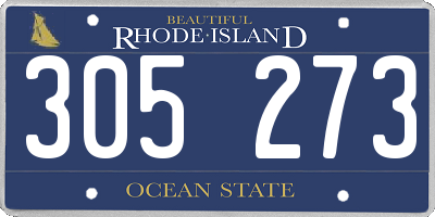 RI license plate 305273