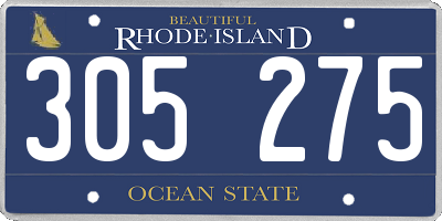 RI license plate 305275