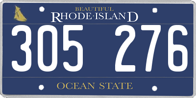 RI license plate 305276