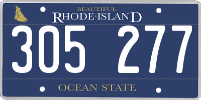 RI license plate 305277