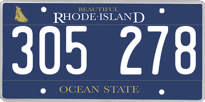 RI license plate 305278