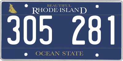 RI license plate 305281
