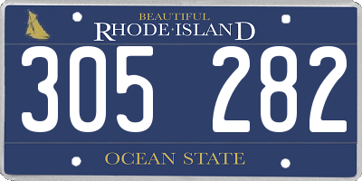 RI license plate 305282