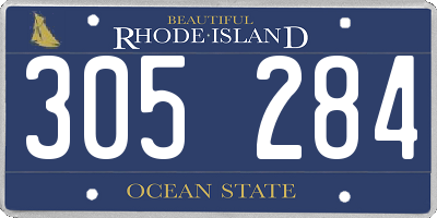 RI license plate 305284