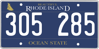 RI license plate 305285