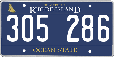 RI license plate 305286