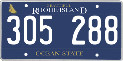 RI license plate 305288