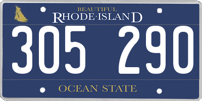 RI license plate 305290
