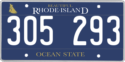 RI license plate 305293