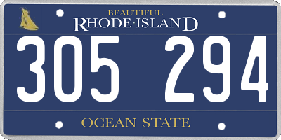 RI license plate 305294