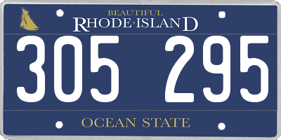 RI license plate 305295