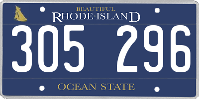 RI license plate 305296