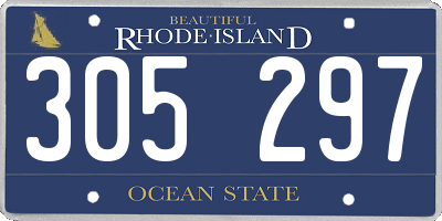 RI license plate 305297