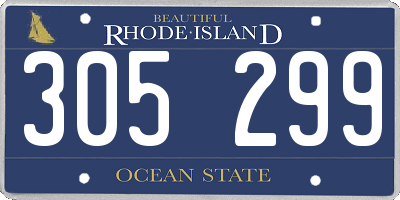 RI license plate 305299