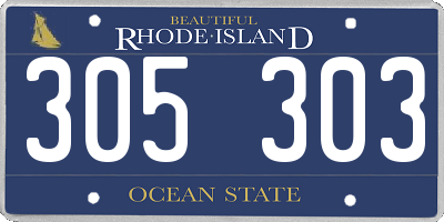 RI license plate 305303