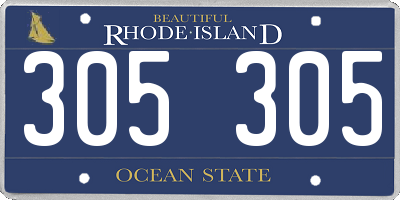 RI license plate 305305