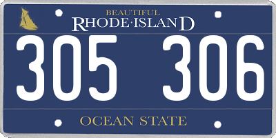 RI license plate 305306