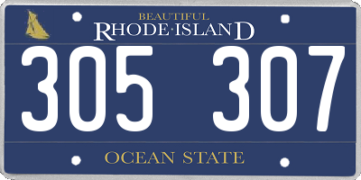 RI license plate 305307