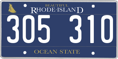 RI license plate 305310