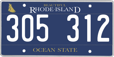 RI license plate 305312