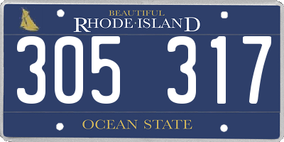 RI license plate 305317