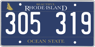 RI license plate 305319