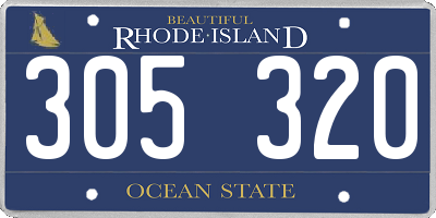 RI license plate 305320