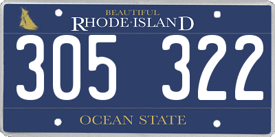 RI license plate 305322