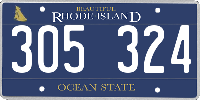 RI license plate 305324