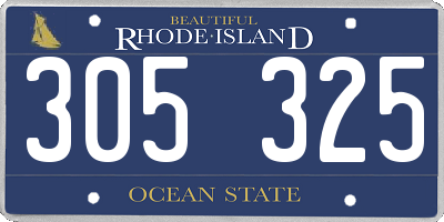 RI license plate 305325