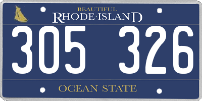 RI license plate 305326