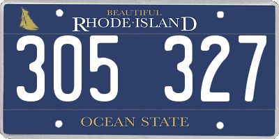 RI license plate 305327