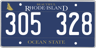RI license plate 305328