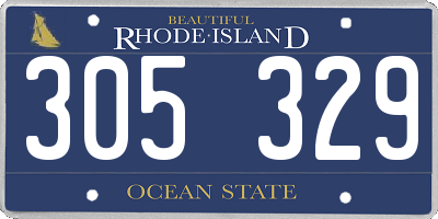 RI license plate 305329