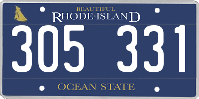 RI license plate 305331