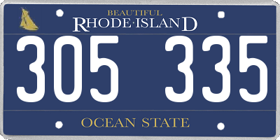 RI license plate 305335