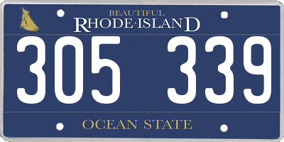 RI license plate 305339