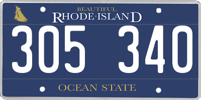RI license plate 305340