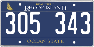 RI license plate 305343