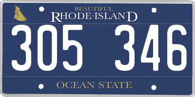 RI license plate 305346