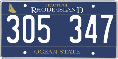 RI license plate 305347
