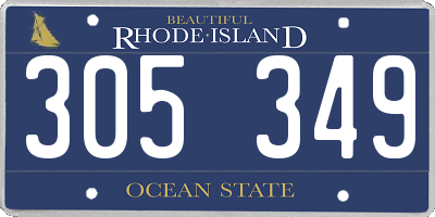 RI license plate 305349